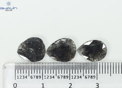 1.75 CT/5 ピース スライス形状 天然ダイヤモンド ソルト アンド ペッパー カラー I3 クラリティ (10.45 MM)