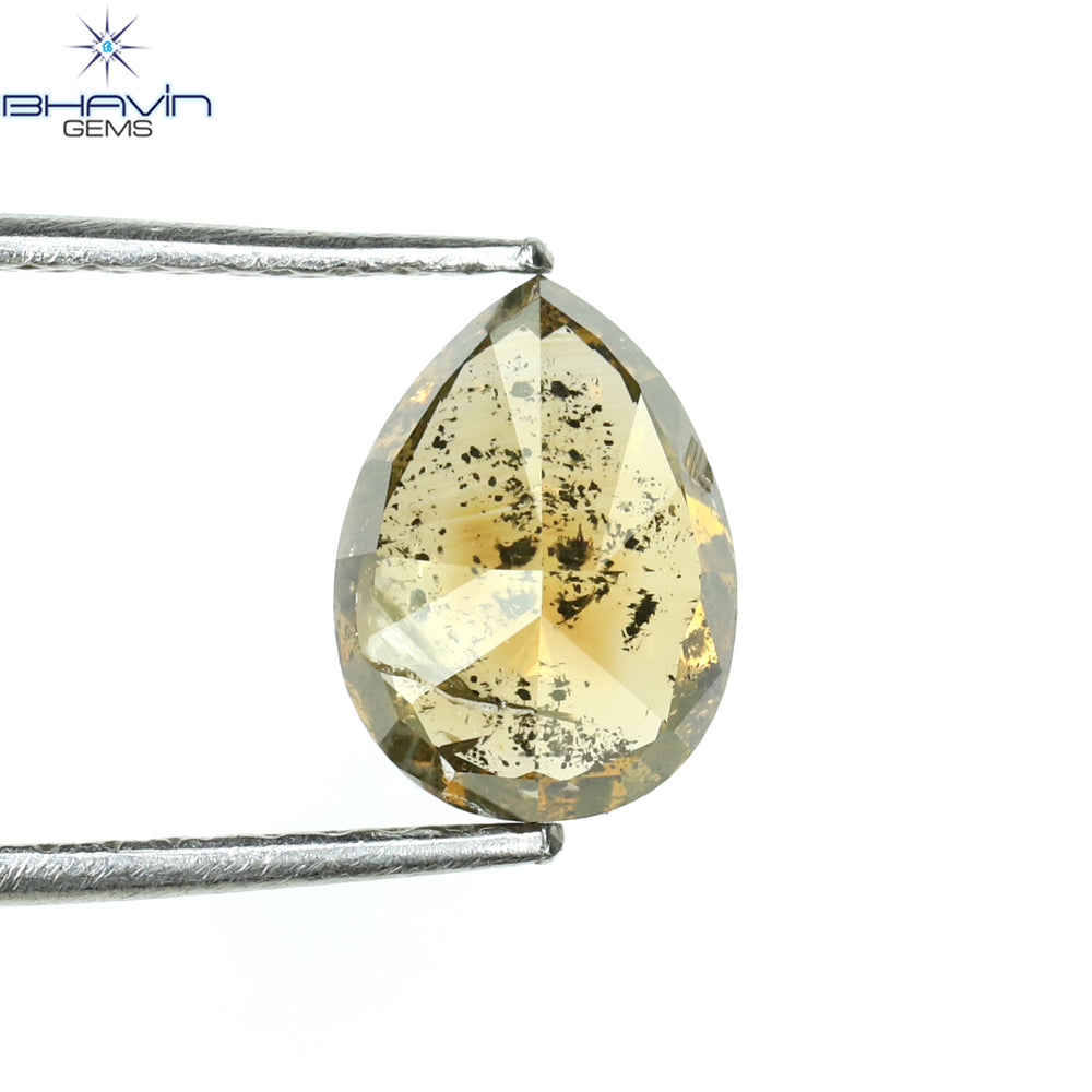1.25 CT Pear Shape Natural Diamond Brown Color I2 Clarity (7.80 MM)