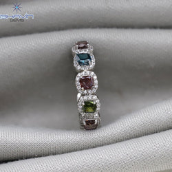 Cushion Diamond Natural Diamond Ring Mix Color Gold Ring Engagement Ring