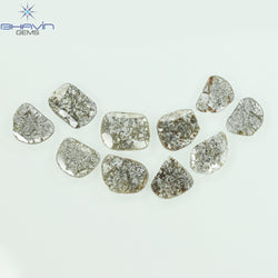 2.23 CT/7 ピース スライス形状 天然ダイヤモンド ソルト アンド ペッパー カラー I3 クラリティ (9.06 MM)