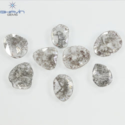2.53 CT/8 Pcs Slice Shape Natural Diamond Salt And Pepper Color I3 Clarity (7.88 MM)