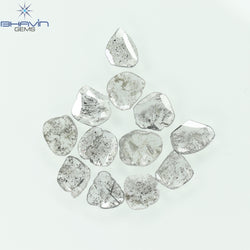 2.15 CT/12 Pcs Slice Shape Natural Diamond Salt And Pepper Color I3 Clarity (6.10 MM)