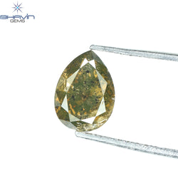 1.25 CT Pear Shape Natural Diamond Brown Color I2 Clarity (7.80 MM)