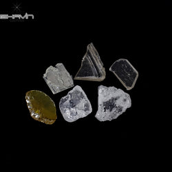 0.99 CT/6 Pcs Rough Shape Natural Diamond White Color I2 Clarity (5.75 MM)