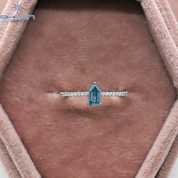 Shield Diamond Blue Color Natural Diamond Ring Engagement Ring