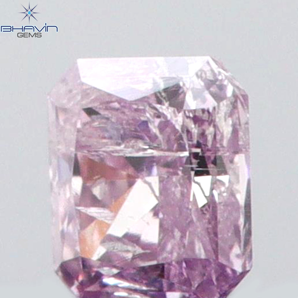 0.06 CT Radiant Shape Natural Diamond Pink Color I1 Clarity (2.33 MM)