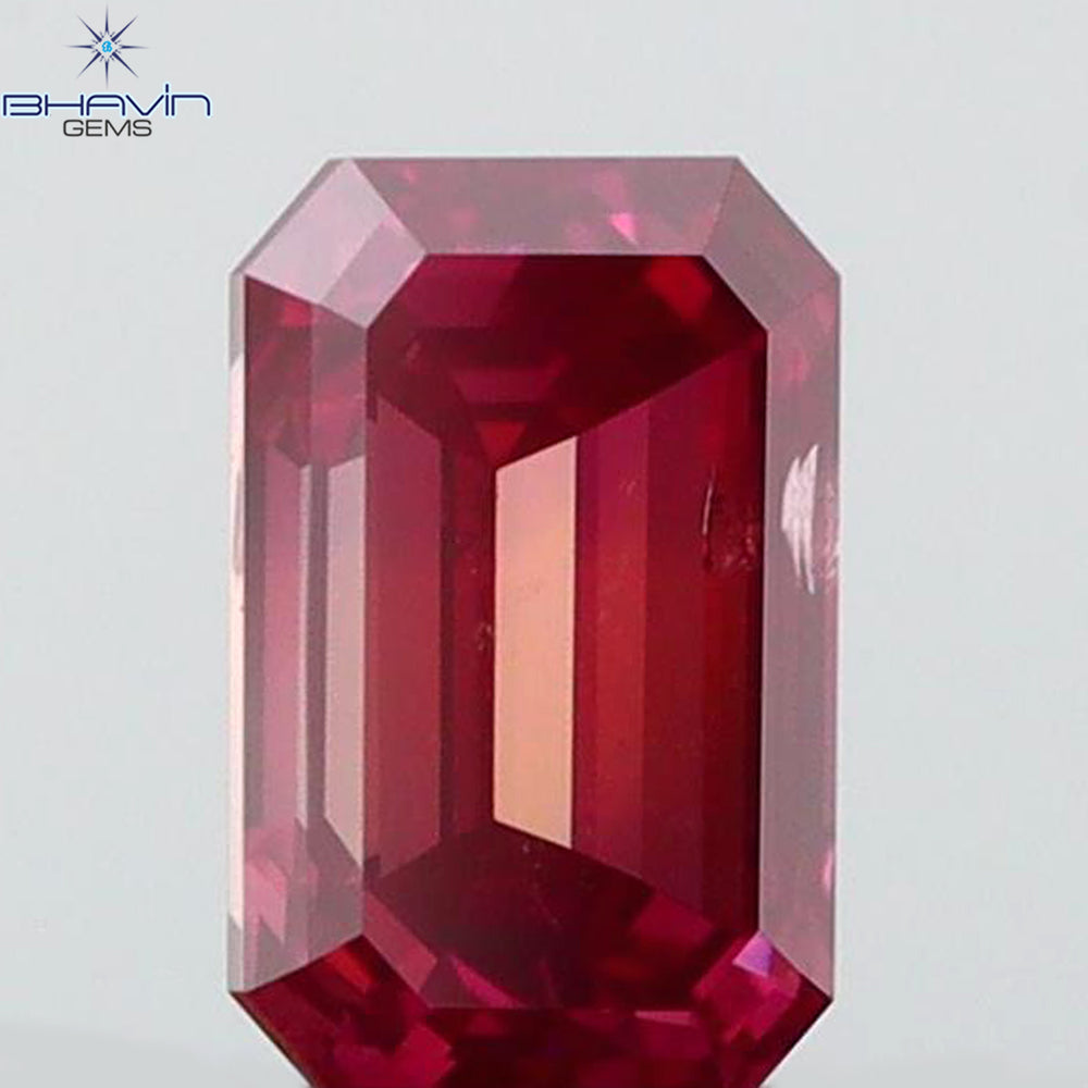 0.39 CT Emerald Shape Natural Diamond Pink Color VS1 Clarity (4.88 MM)