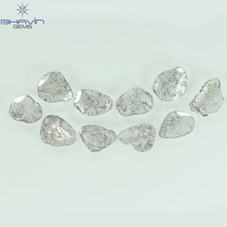 2.05 CT/10 Pcs Slice Shape Natural Diamond Salt And Pepper Color I3 Clarity (6.46 MM)