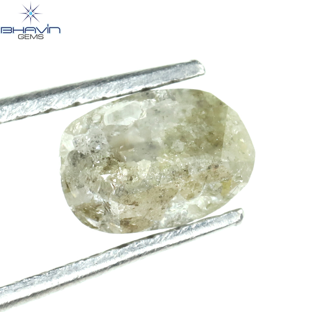 0.79 CT Uncut Shape Grey Natural Loose Diamond I3 Clarity (6.23 MM)