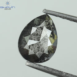 0.59 CT Pear Shape Natural Loose Diamond Salt And Pepper Color I3 Clarity (6.22 MM)