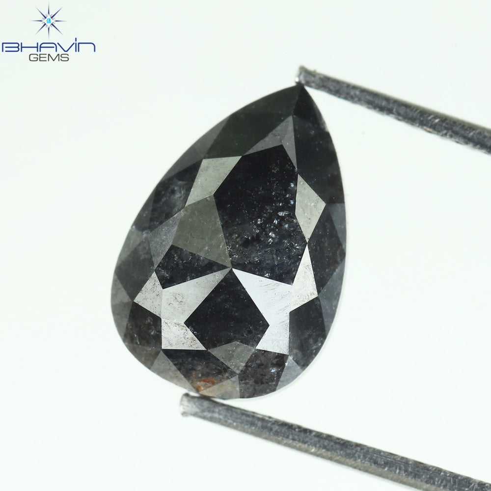 1.76 CT Pear Shape Natural Loose Diamond Black Color I3 Clarity (9.28 MM)