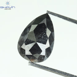 1.76 CT Pear Shape Natural Loose Diamond Black Color I3 Clarity (9.28 MM)
