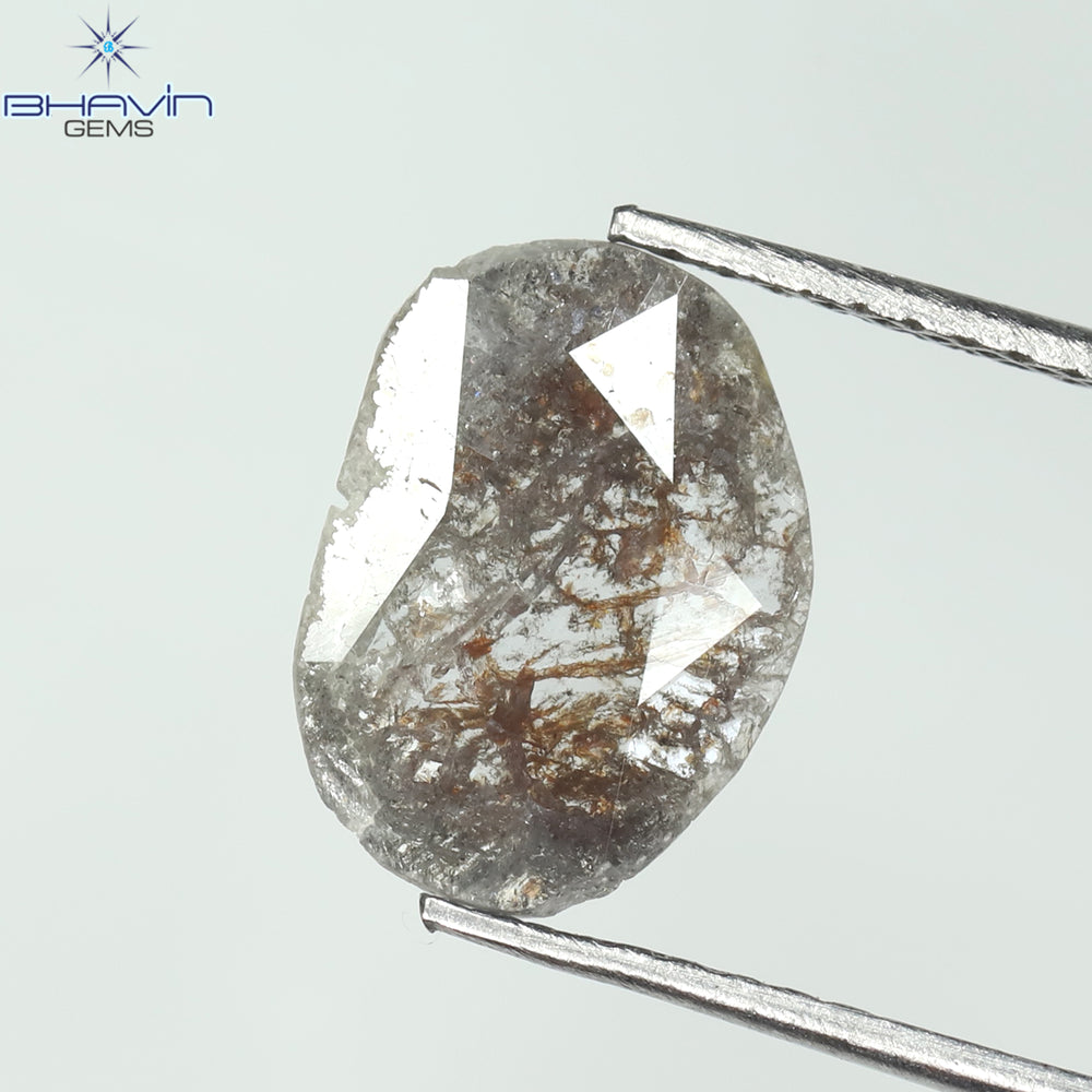 0.78 CT Slice Shape Natural Diamond Salt And Pepper Color I3 Clarity (10.86 MM)