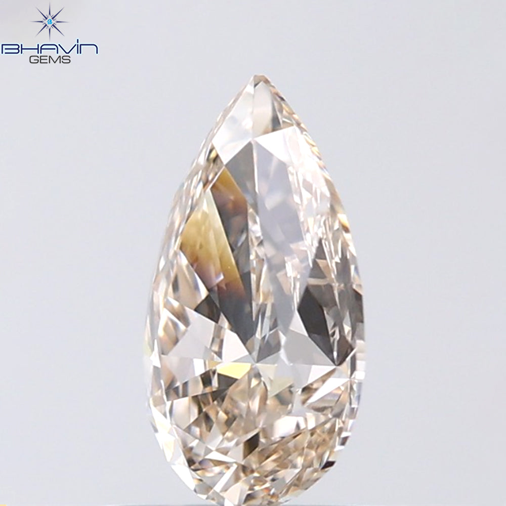 1.07 CT Pear Shape Natural Diamond Brown Color VVS1 Clarity (8.74 MM)