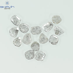 1.96 CT/14 Pcs Slice Shape Natural Diamond Salt And Pepper Color I3 Clarity (5.92 MM)