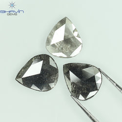1.75 CT/5 ピース スライス形状 天然ダイヤモンド ソルト アンド ペッパー カラー I3 クラリティ (10.45 MM)