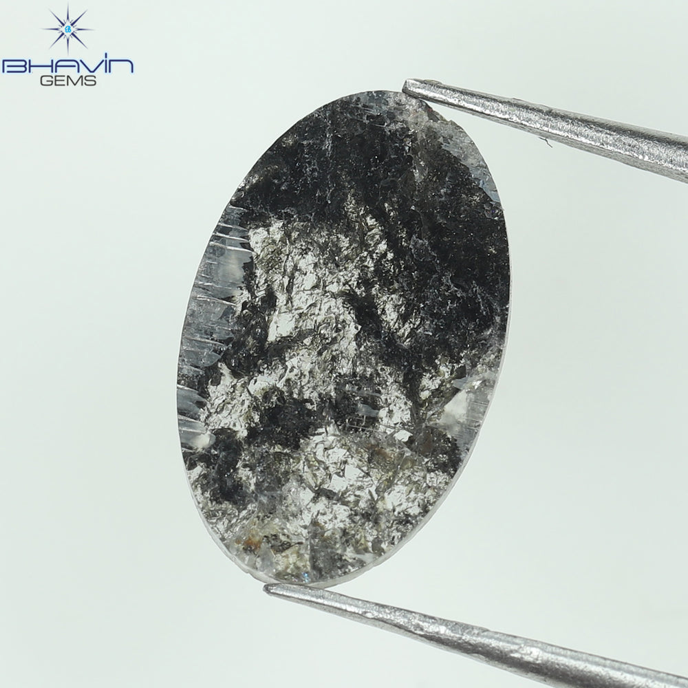1.18 CT Slice Shape Natural Diamond Salt And Pepper Color I3 Clarity (12.06 MM)