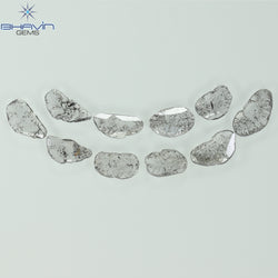 2.13 CT/10 Pcs Slice Shape Natural Diamond Salt And Pepper Color I3 Clarity (8.69 MM)