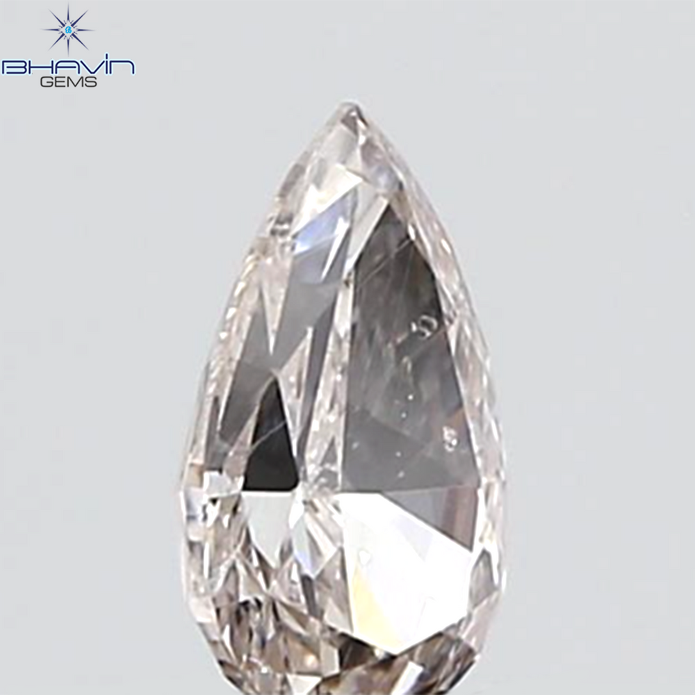 GIA Certified 0.46 CT Pear Diamond Pinkish Brown Color Natural Loose Diamond (6.54 MM)