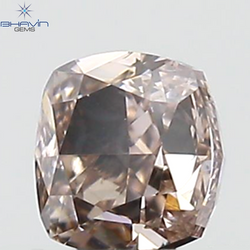 GIA Certified 0.43 CT Cushion Diamond Pink Brown Color Natural Loose Diamond SI1 Clarity (4.15 MM)