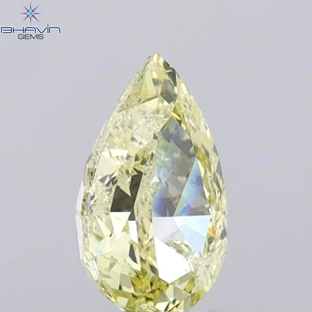 1.00 CT Pear Shape Natural Diamond Yellow Color I1 Clarity (8.14 MM)