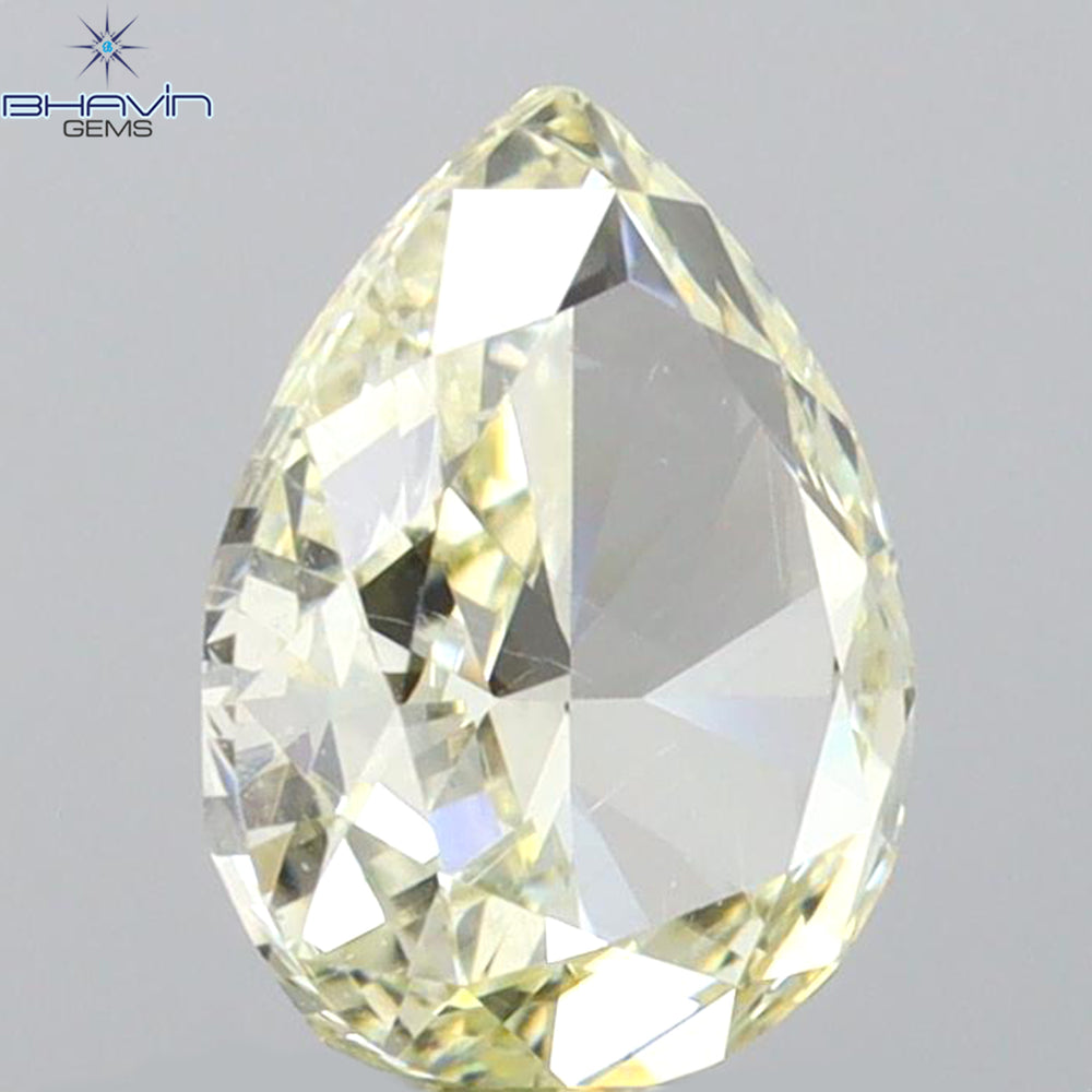 0.83 CT Pear Shape Natural Diamond Yellow Color VS2 Clarity (6.93 MM)