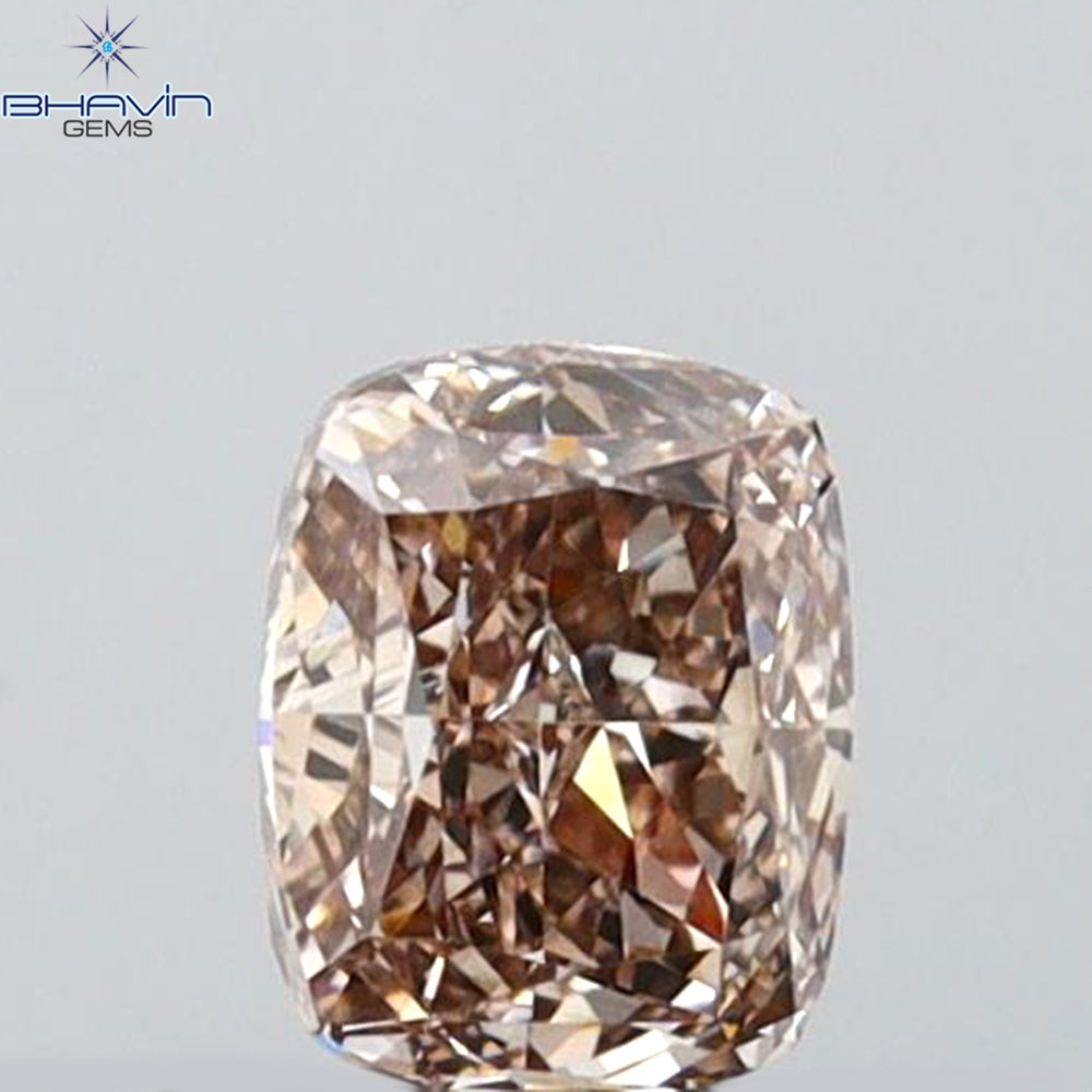 GIA Certified 0.51 CT Cushion Diamond Pink-Brown Color Natural Loose Diamond VVS2 Clarity (4.99 MM)