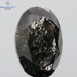 1.53 CT Oval Shape Natural Diamond Salt And Papper Color I3 Clarity (7.91 MM)