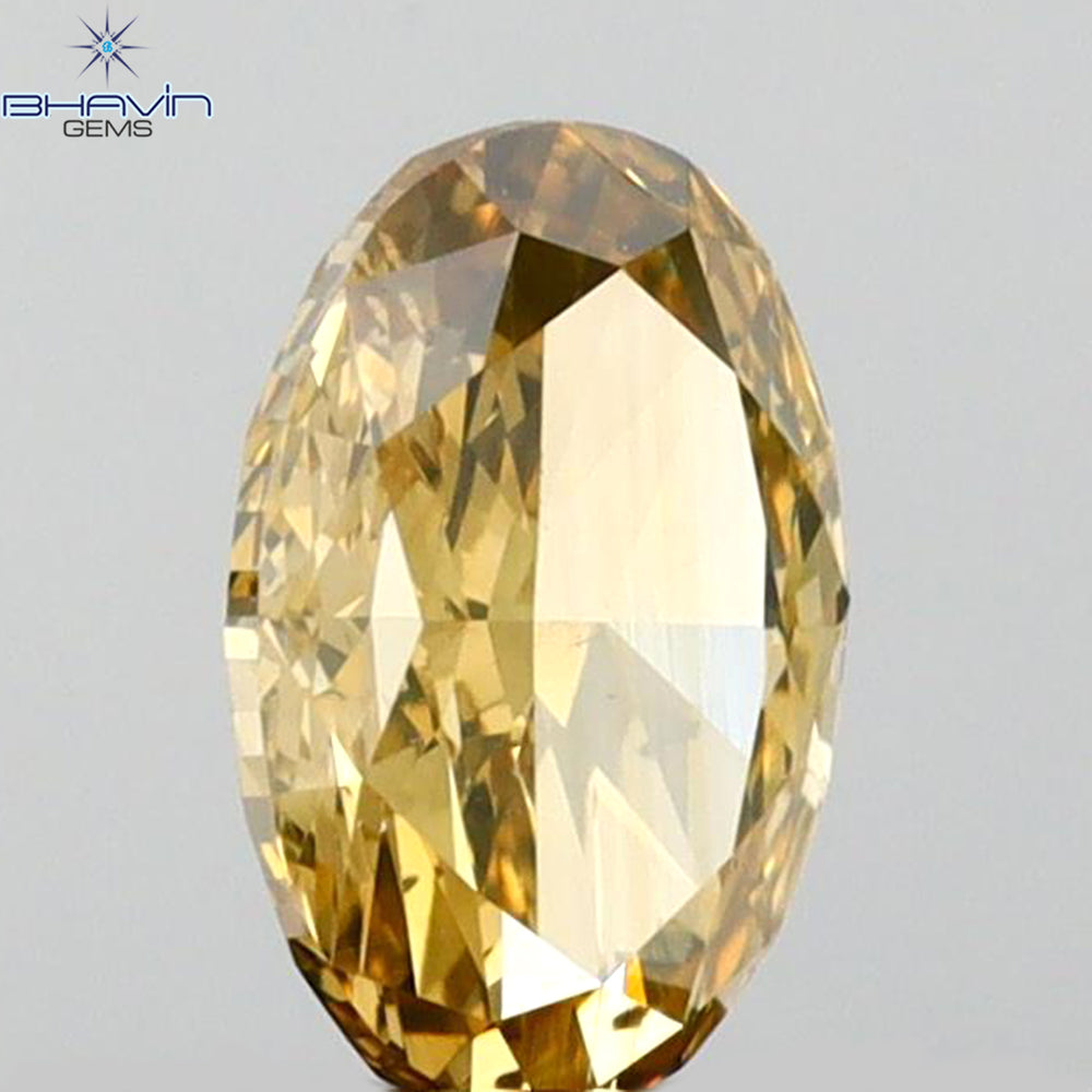 0.70 CT Oval Shape Natural Diamond Brown Color I1 Clarity (6.55 MM)