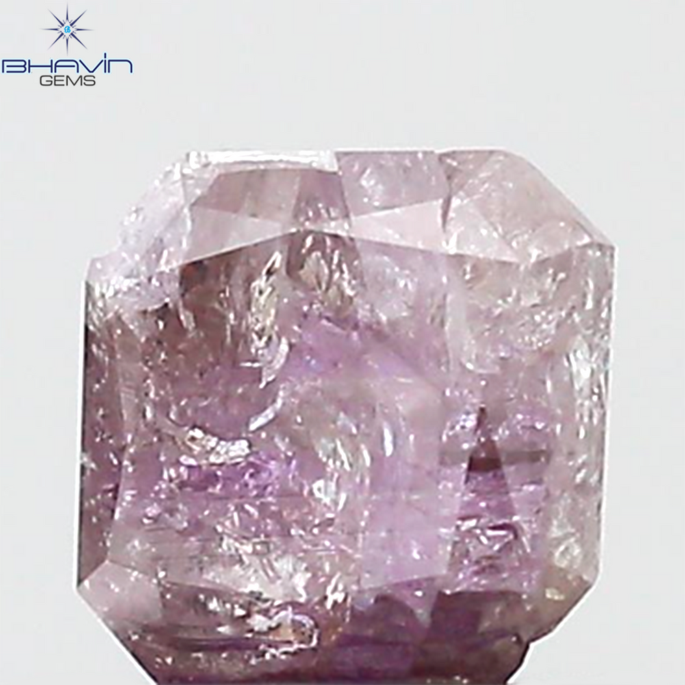 0.61 CT Radiant Diamond Pink Color Natural Loose Diamond I3 Clarity (4.66 MM)