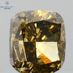 0.55 CT Cushion Shape Natural Diamond Brown Color SI1 Clarity (4.55 MM)