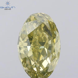 1.02 CT Oval Shape Natural Diamond Yellow Color VS2 Clarity (7.70 MM)