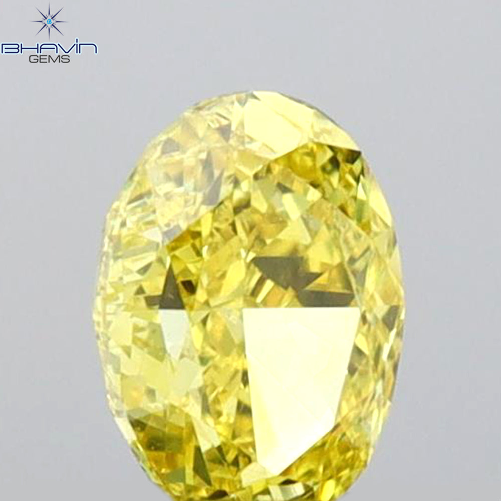 GIA Certified 0.37 CT Oval Shape Natural Diamond Yellow Color VS2 Clarity (4.89 MM)