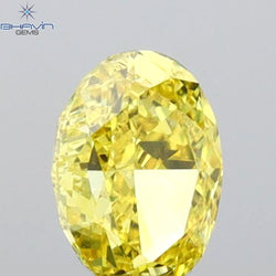 GIA Certified 0.37 CT Oval Shape Natural Diamond Yellow Color VS2 Clarity (4.89 MM)