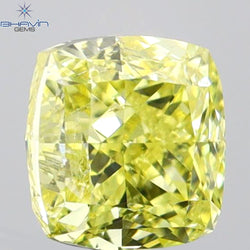1.01 CT Cushion Diamond Yellow Color Natural Loose Diamond I2 Clarity (5.29 MM)