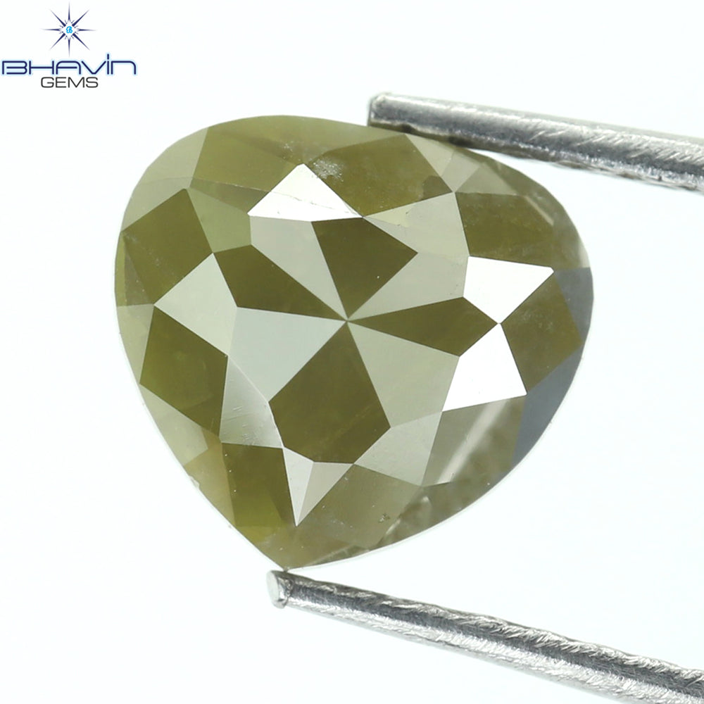 1.64 CT Heart Shape Natural Diamond Yellow Color I3 Clarity (7.00 MM)