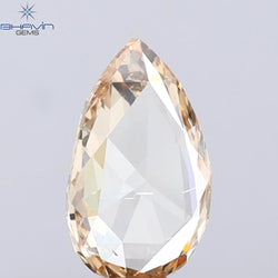 1.29 CT Pear Shape Natural Diamond Orange Brown Color SI1 Clarity (10.85 MM)