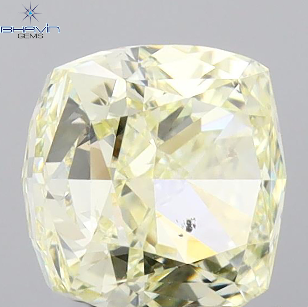 1.02 CT Cushion Shape Natural Diamond Yellow Color SI1 Clarity (5.38 MM)