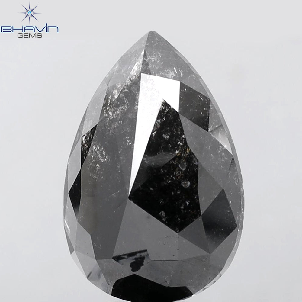 8.98 CT Pear Shape Natural Loose Diamond Salt And Pepper Color (18.30 MM)