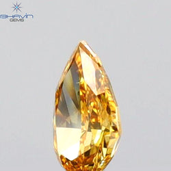 0.14 CT Pear Shape Natural Diamond Orange Color SI1 Clarity (4.41 MM)