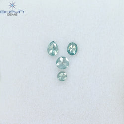 0.29 CT/4 Pcs Mix Shape Natural Diamond Blue Color I1 Clarity (3.60 MM)