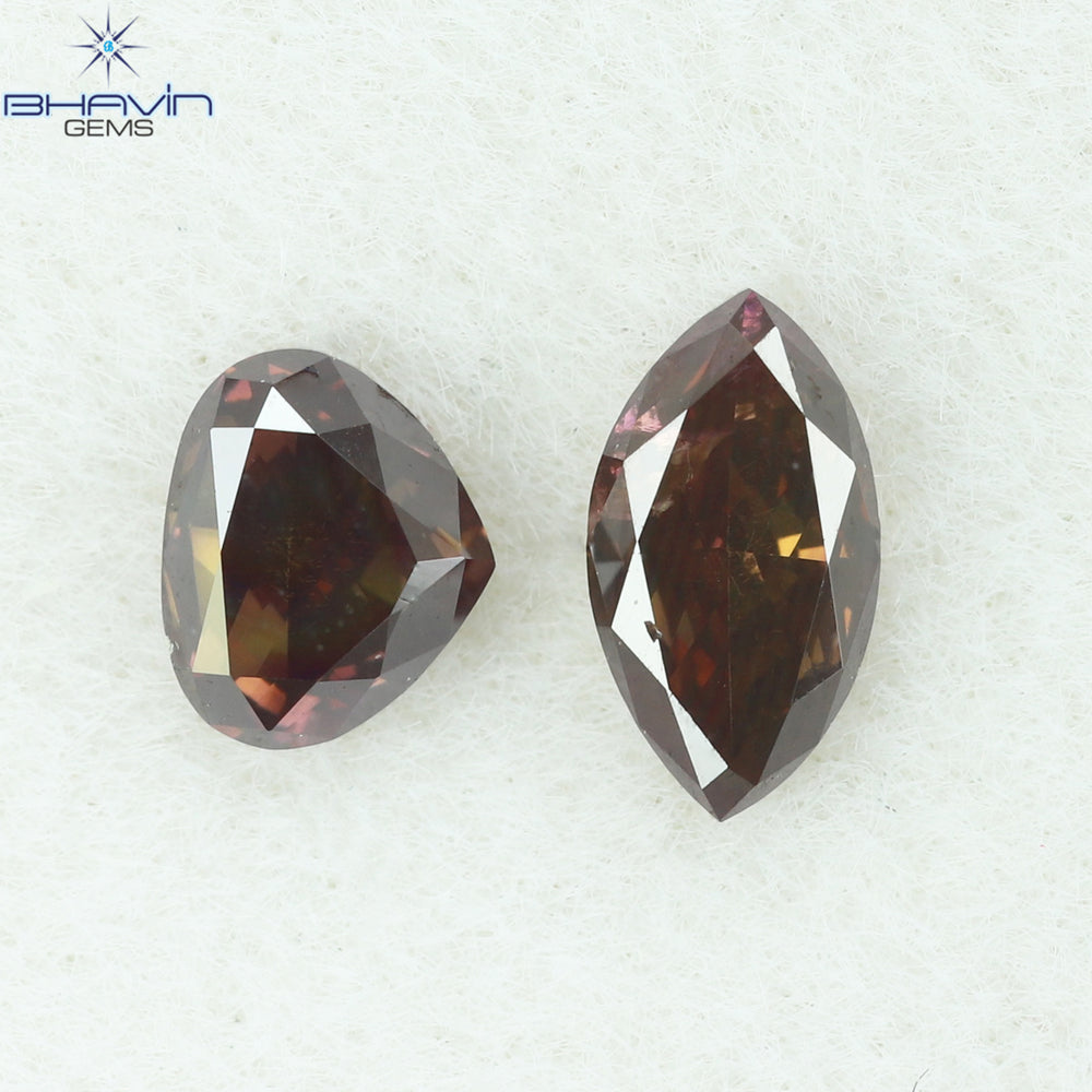 0.38 CT/2 CT Mix Shape Natural Diamond Pink Color SI2 Clarity (4.97 MM)