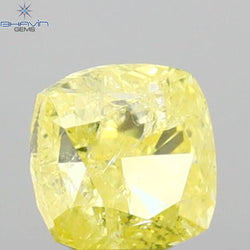 0.46 CT Cushion Shape Natural Diamond Yellow Color I2 Clarity (4.15 MM)