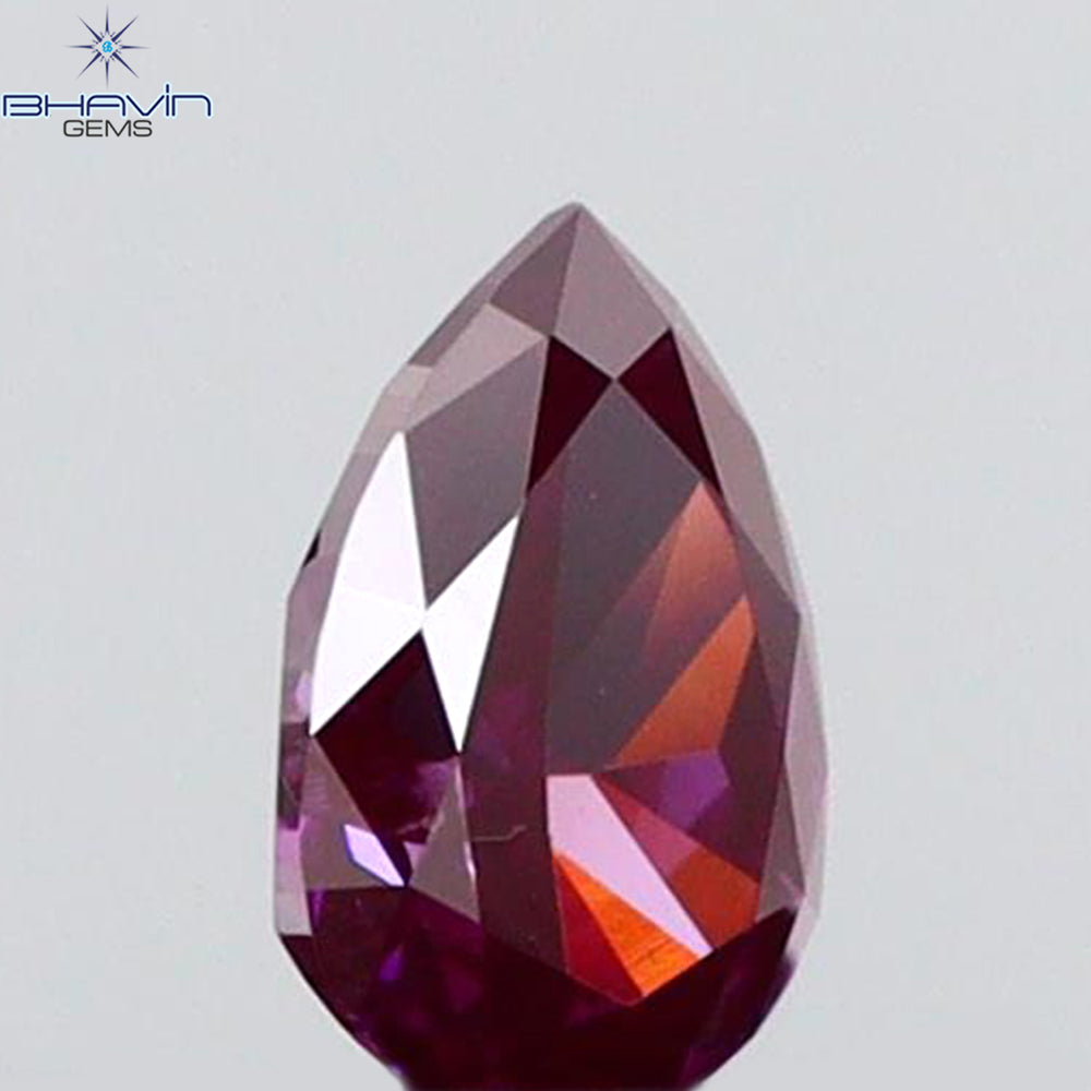 0.09 CT Pear Shape Natural Diamond Pink Color SI1 Clarity (3.52 MM)