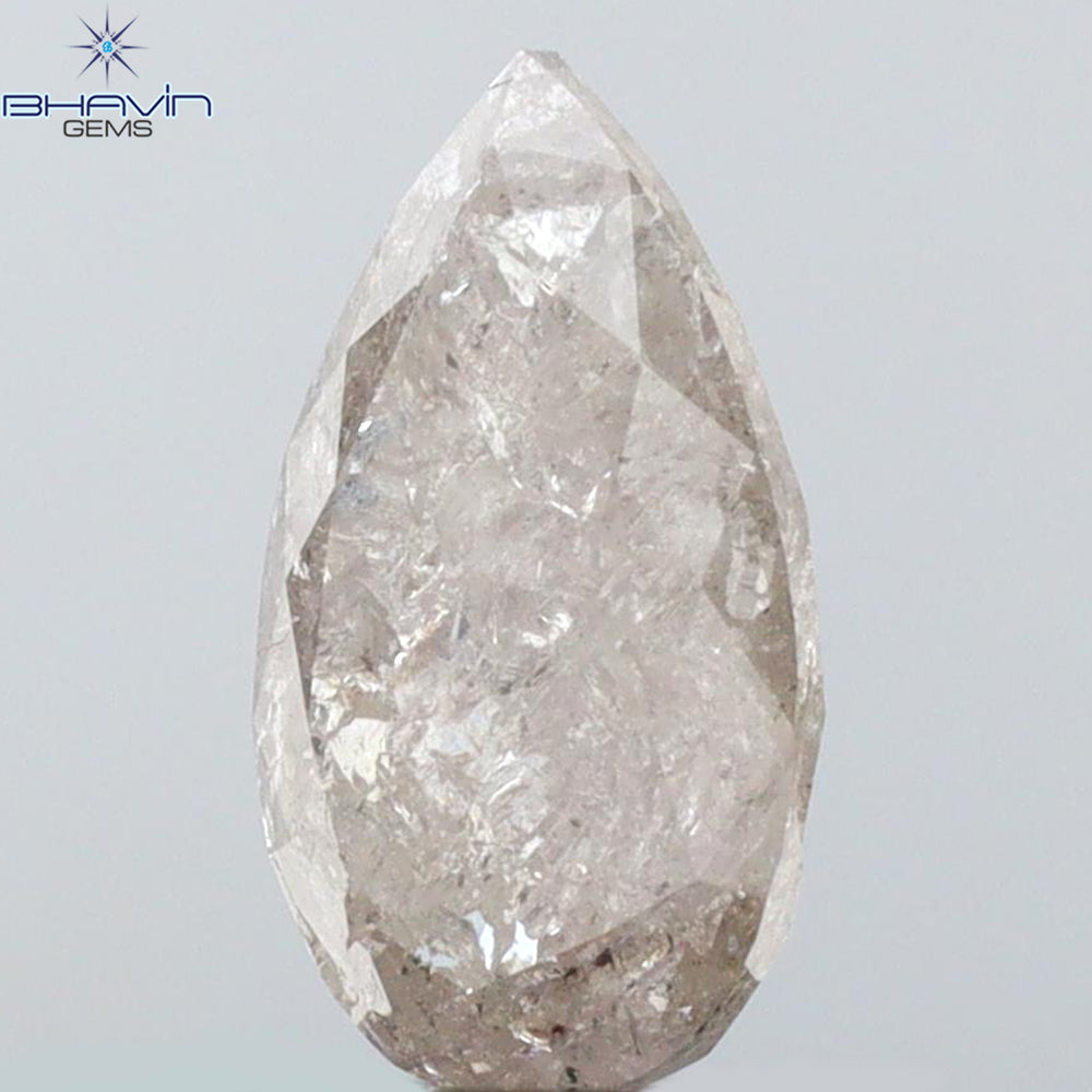 0.39 CT ペアシェイプ ナチュラル ルース ダイヤモンド ソルト アンド ペッパー カラー I3 クラリティ (5.27 MM)
