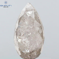 0.39 CT ペアシェイプ ナチュラル ルース ダイヤモンド ソルト アンド ペッパー カラー I3 クラリティ (5.27 MM)