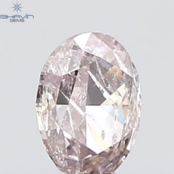GIA Certified 0.55 CT Oval Shape Natural Diamond Brownish Pink Color I3 Clarity (5.69 MM)