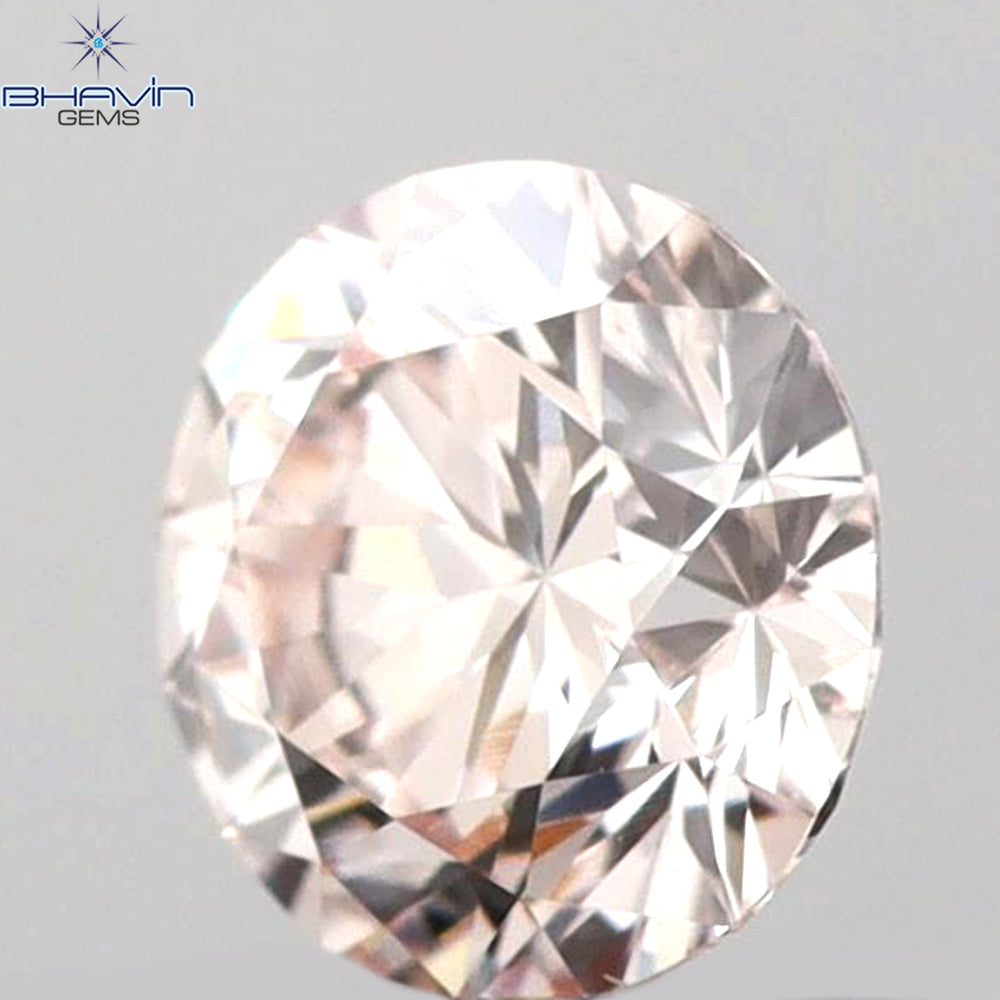 0.26 CT Round Shape Natural Diamond Pink Color VS1 Clarity (4.10 MM)