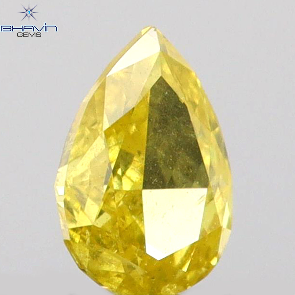 0.10 CT Pear Shape Natural Diamond Yellow Color VS2 Clarity (3.76 MM)