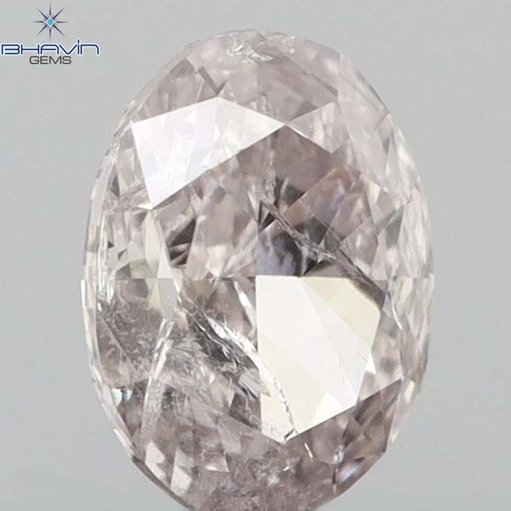 0.55 CT Oval Shape Natural Diamond Pink Color I2 Clarity (5.69 MM)